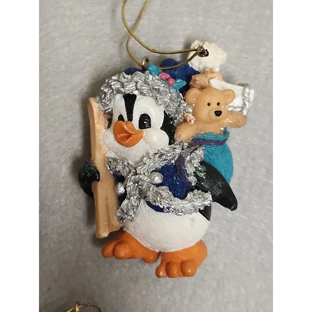 Lot Of 3 Christmas Penguin Ornaments